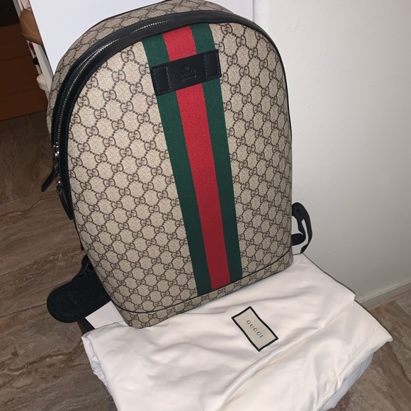 Gucci logo GG web strip Backpack - Picture 4 of 11